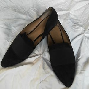 Black loafer flats